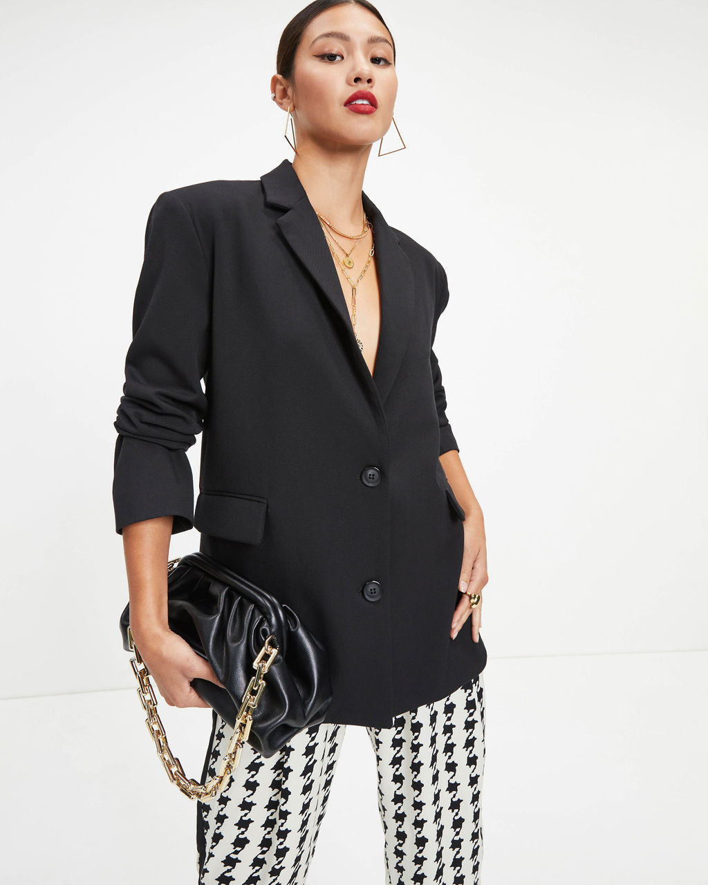 She Knows It All Pocketed Blazer - Black