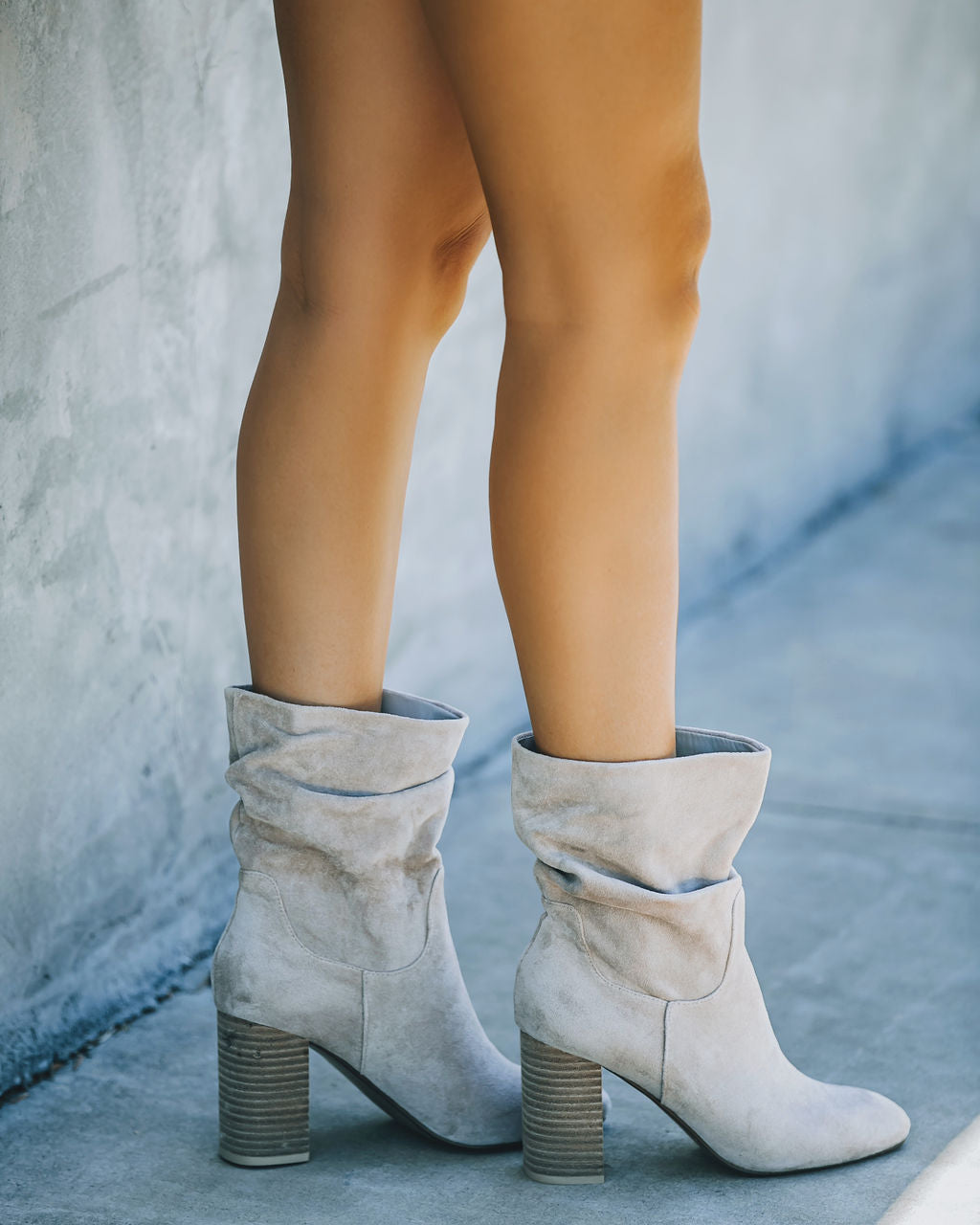 Darby Heeled Slouch Bootie - Grey