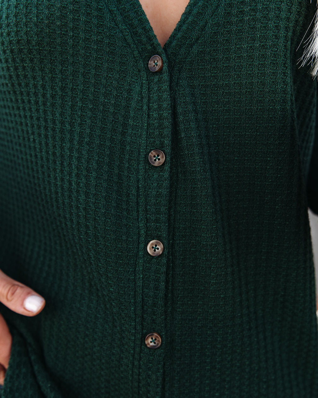 Miriam Button Down Knit Top - Pine