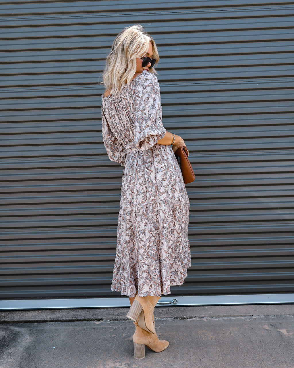 Boheme Beauty Paisley Off The Shoulder Midi Dress - FINAL SALE