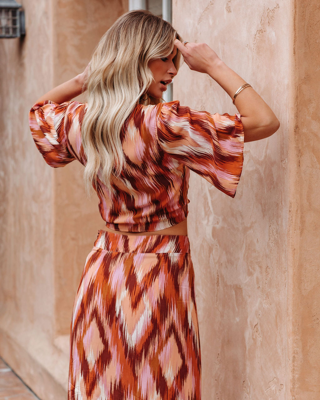 Bowan Printed Tie Front Crop Top - FINAL SALE