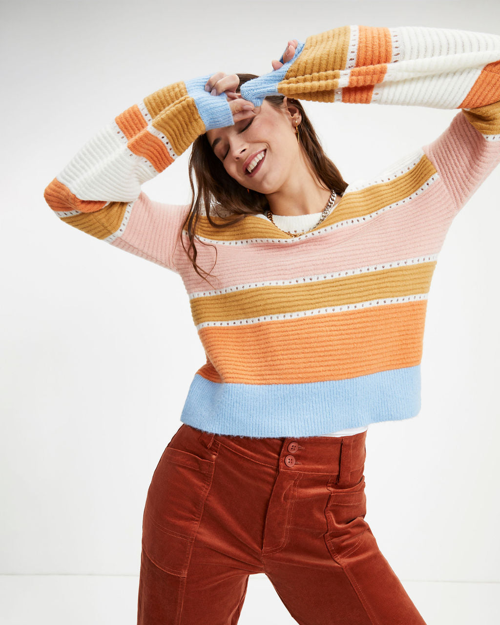 Outside The Lines Striped Knit Pullover Sweater - FINAL SALE