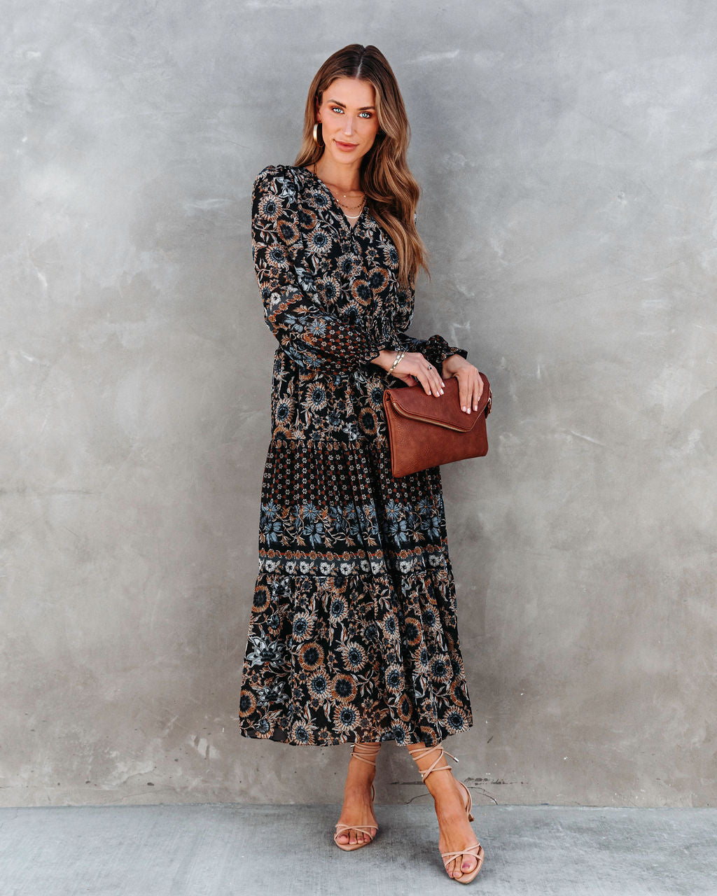 Gracie Printed Chiffon Midi Dress
