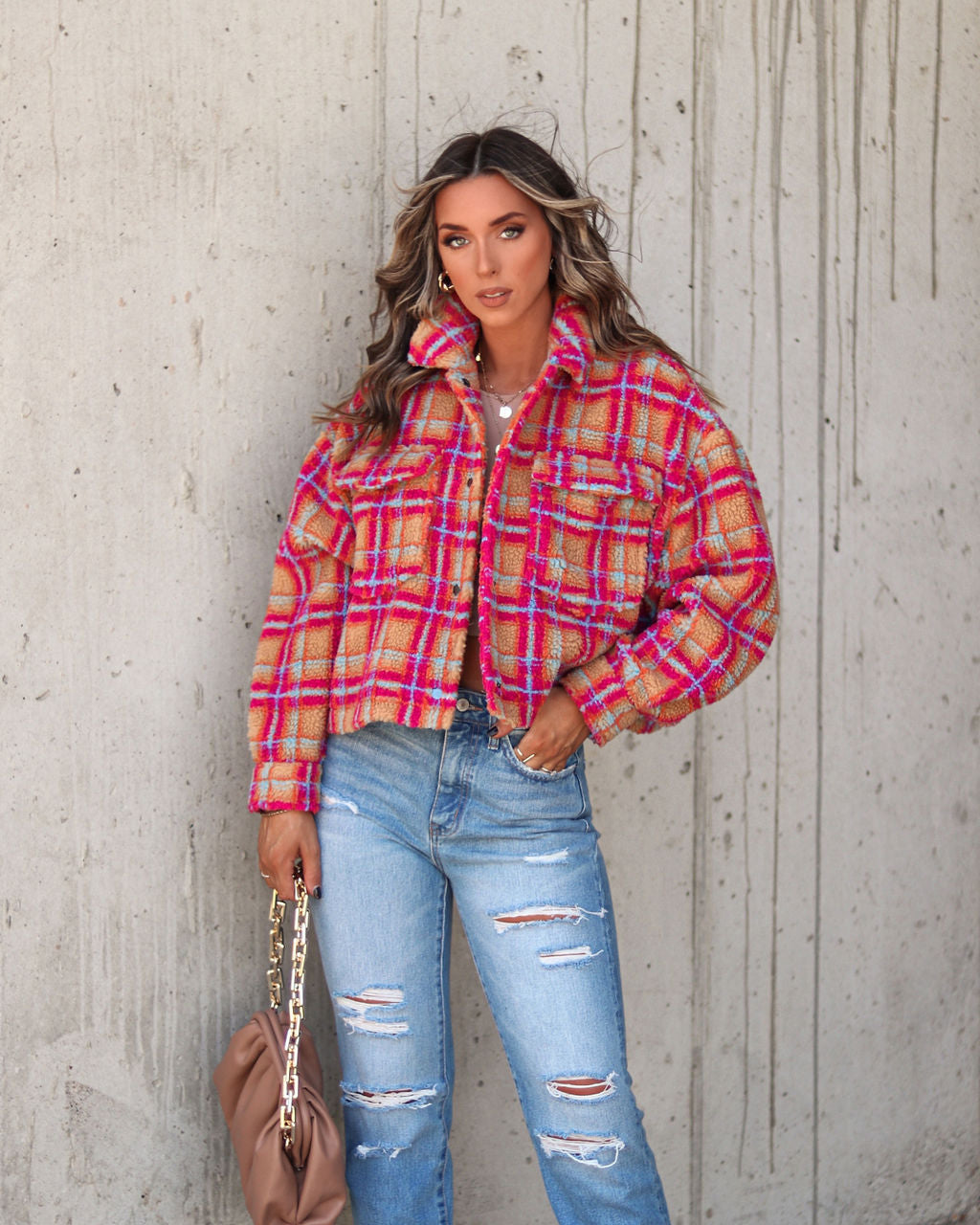 Murphy Plaid Teddy Jacket