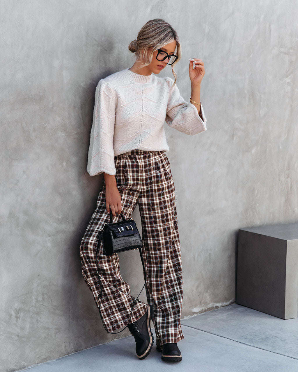 Darlene Knit Bell Sleeve Sweater - Beige