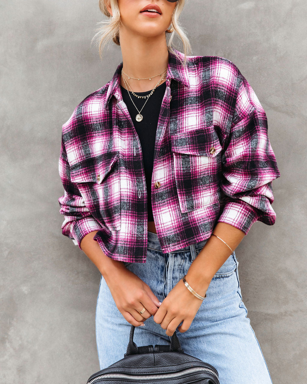 Luke Pocketed Plaid Fringe Jacket