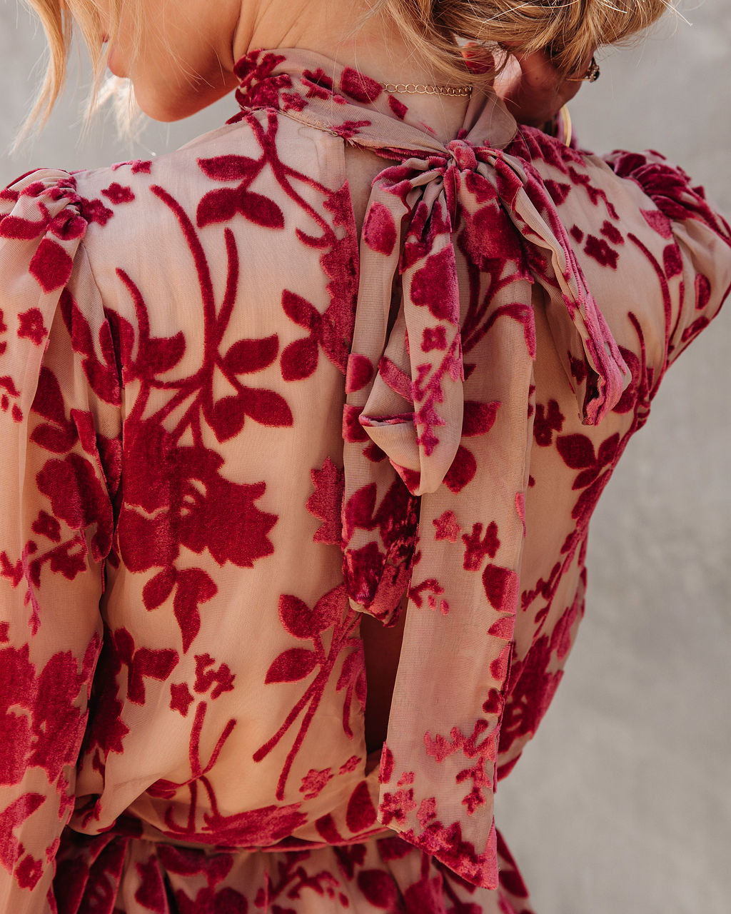 Calgary Floral Velvet Tie Dress