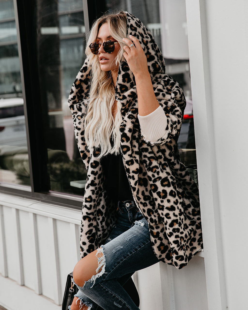 Nine Lives Pocketed Leopard Cardigan
