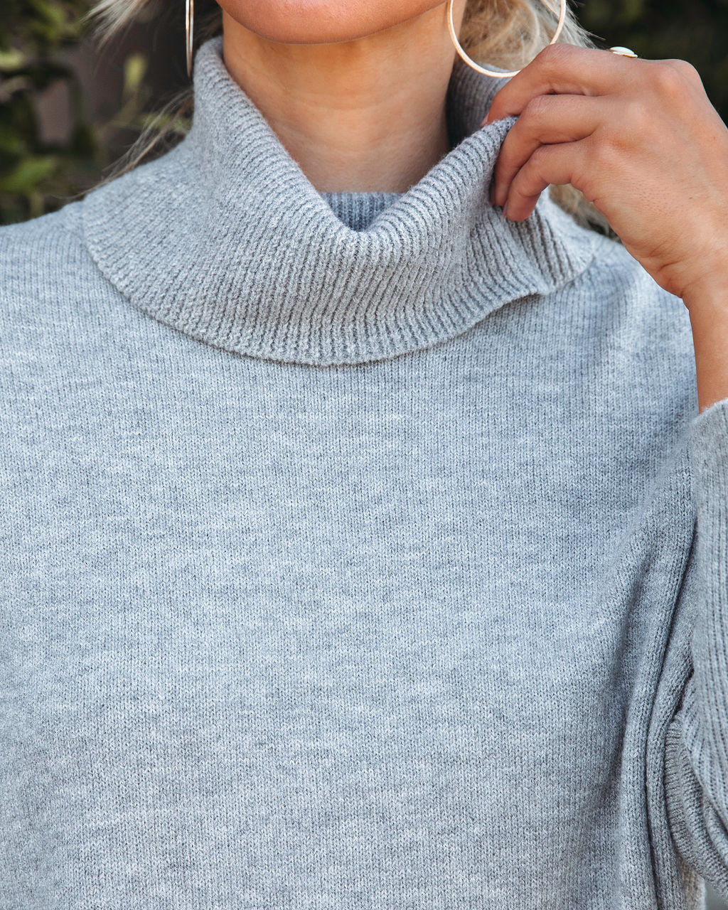 Faith Turtleneck Knit Sweater - Heather Grey