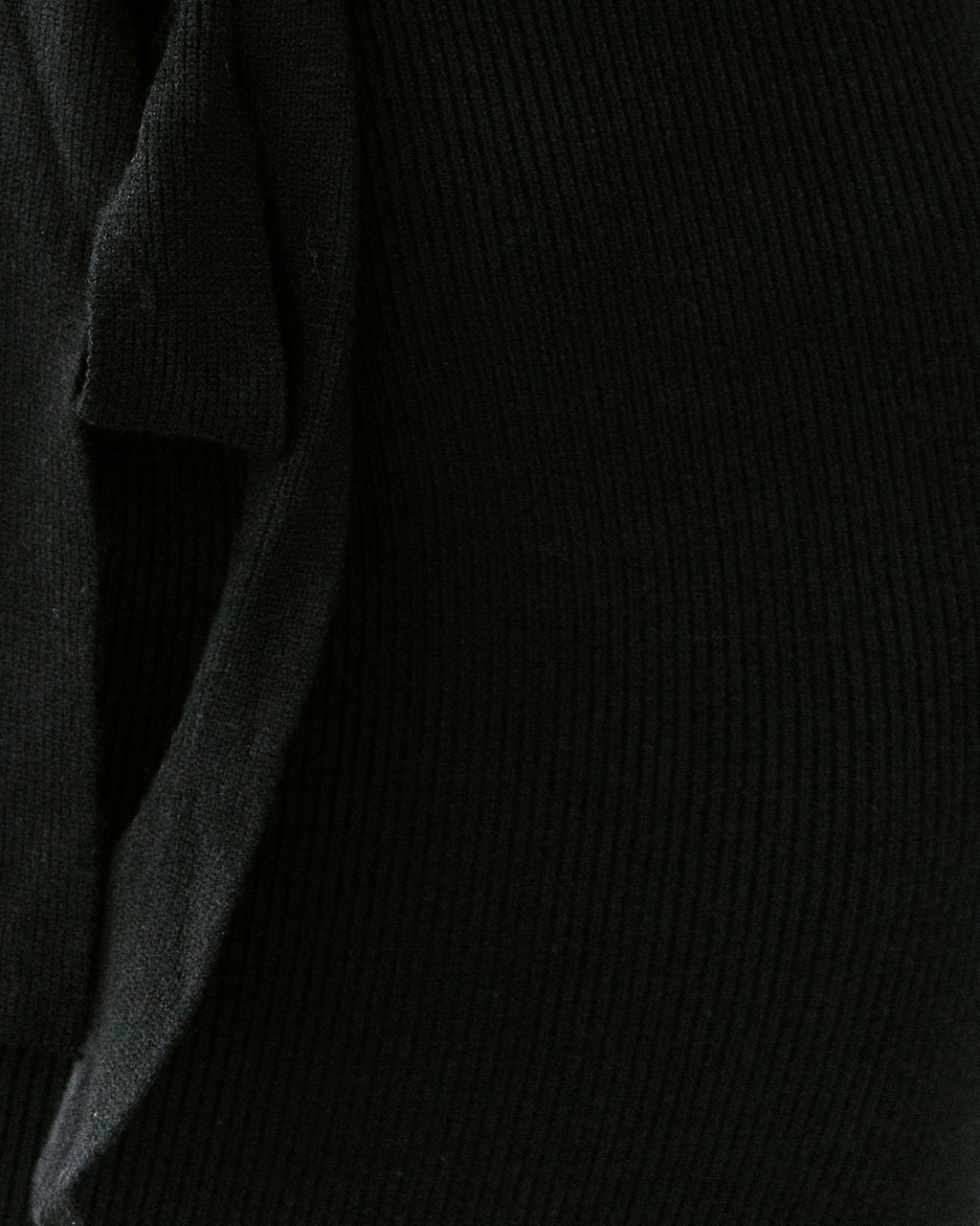 Yara Drape Knit Midi Sweater Dress - Black