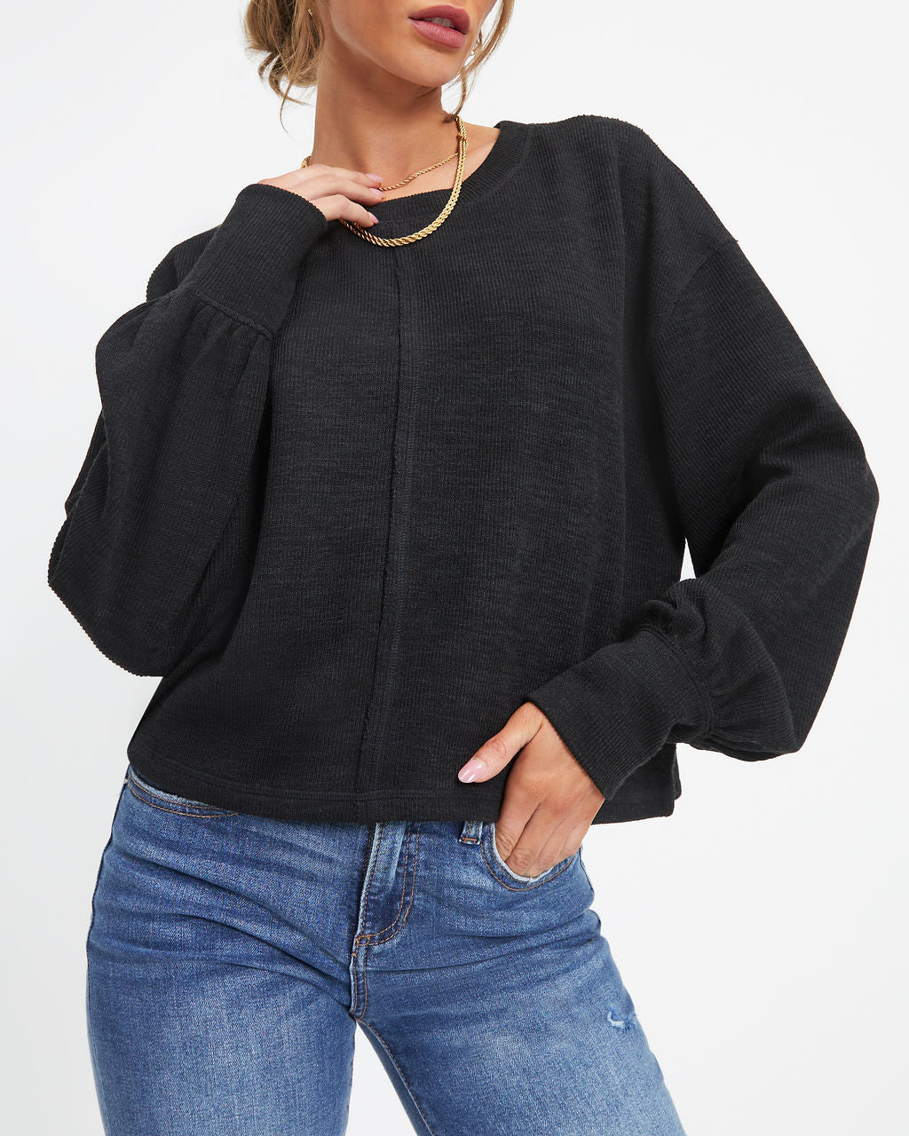 Marcela Knit Pullover Sweater - Black
