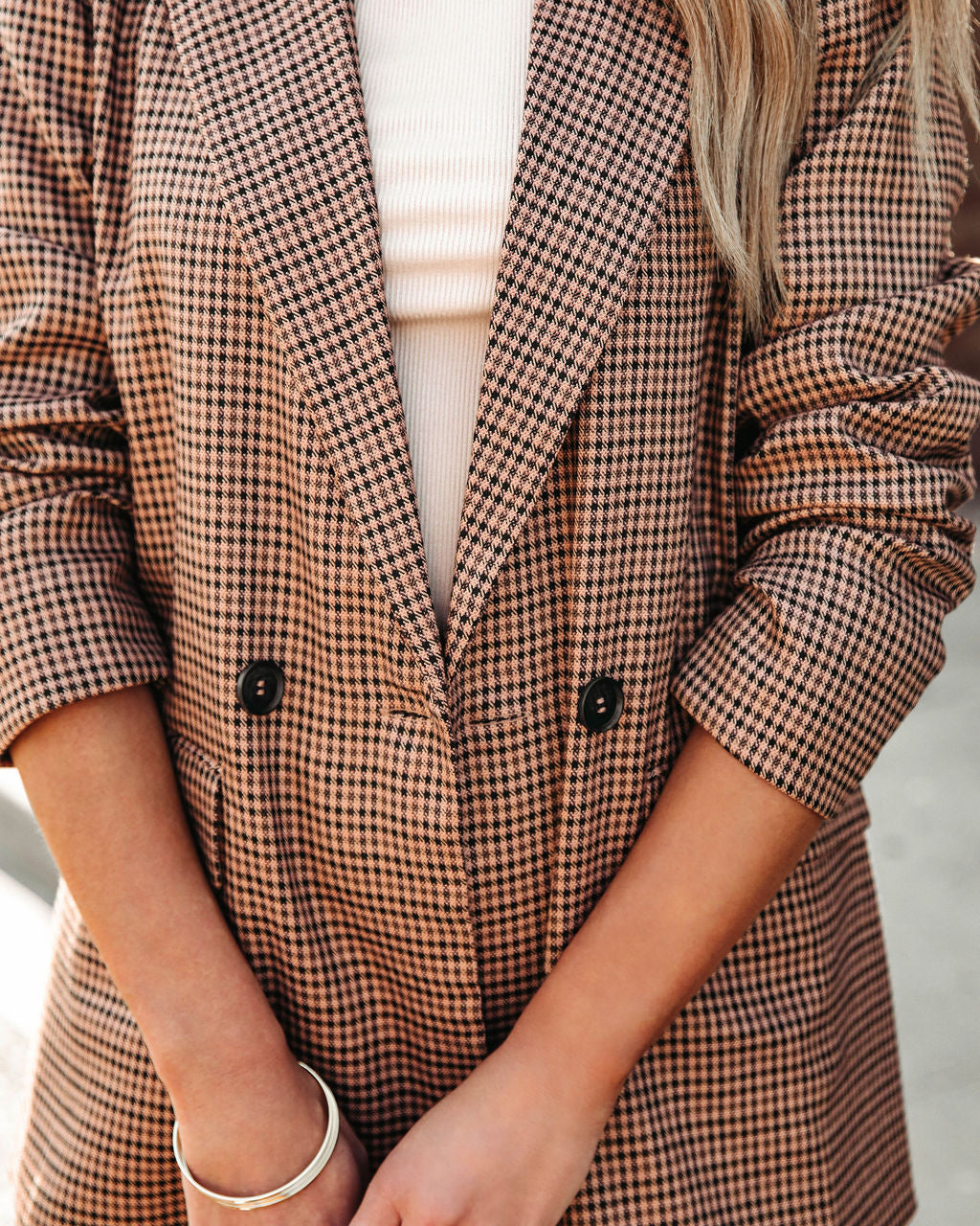 Get It Right Plaid Pocketed Blazer