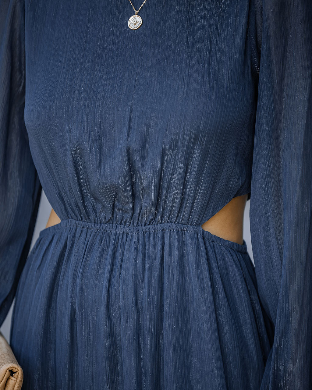 Halston Cutout Maxi Dress - Navy