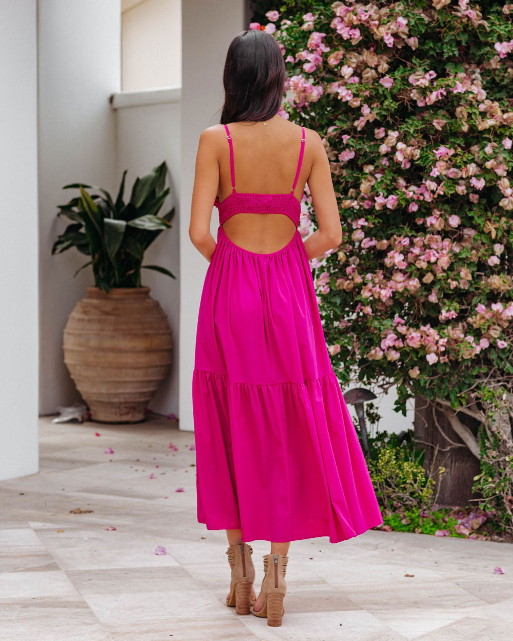 Zuleyka Midi Dress - Magenta - FINAL SALE