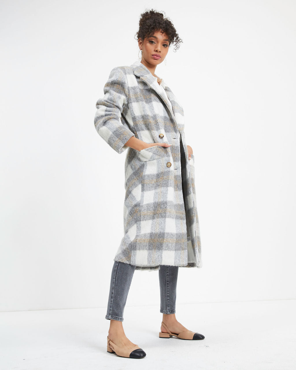 Pleased To Meet You Plaid Pocketed Coat