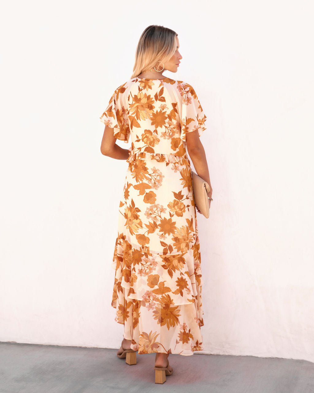 Castano Floral Ruffle Midi Dress - FINAL SALE