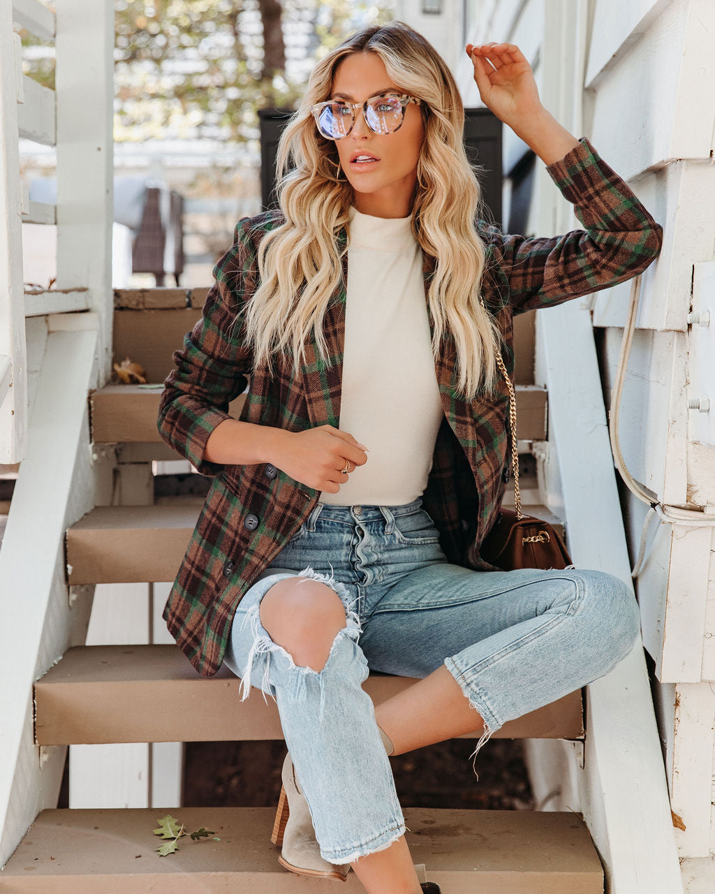 Pappy Plaid Double Breasted Blazer