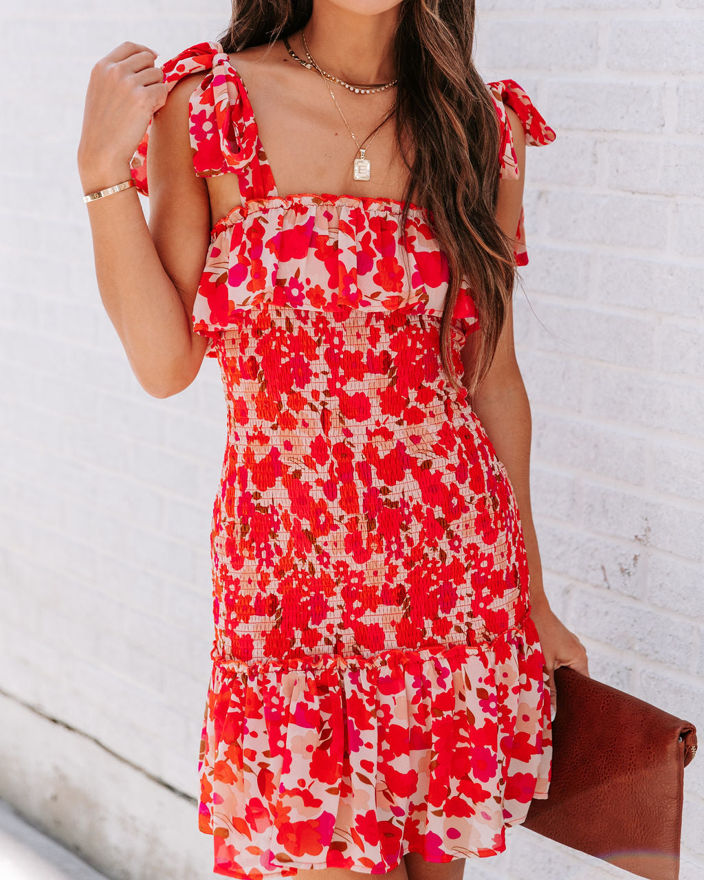 Lolita Floral Smocked Tie Mini Dress - FINAL SALE