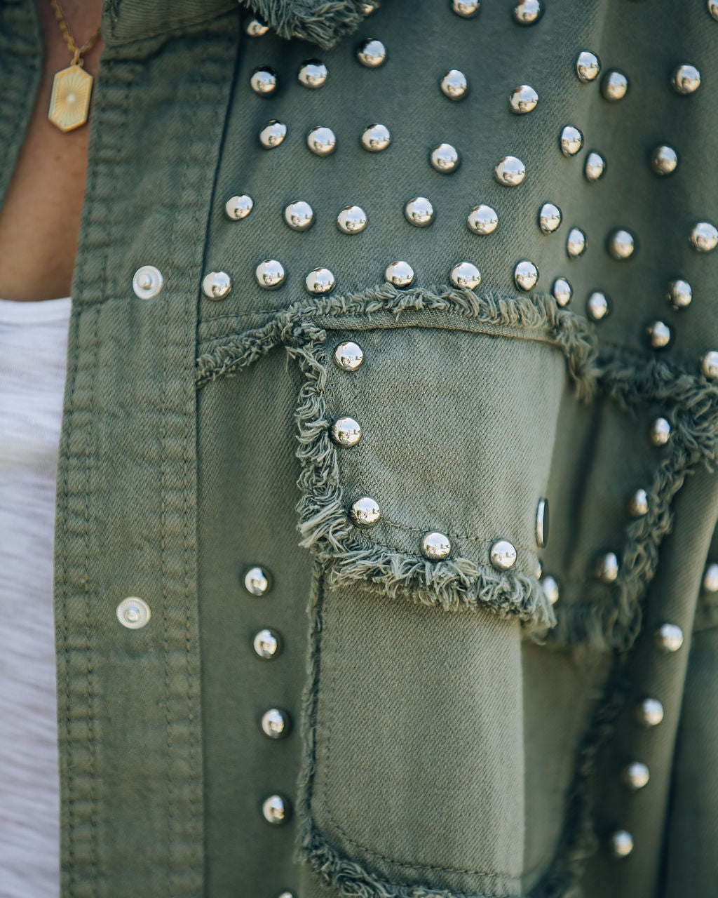 Henders Cotton Studded Utility Jacket
