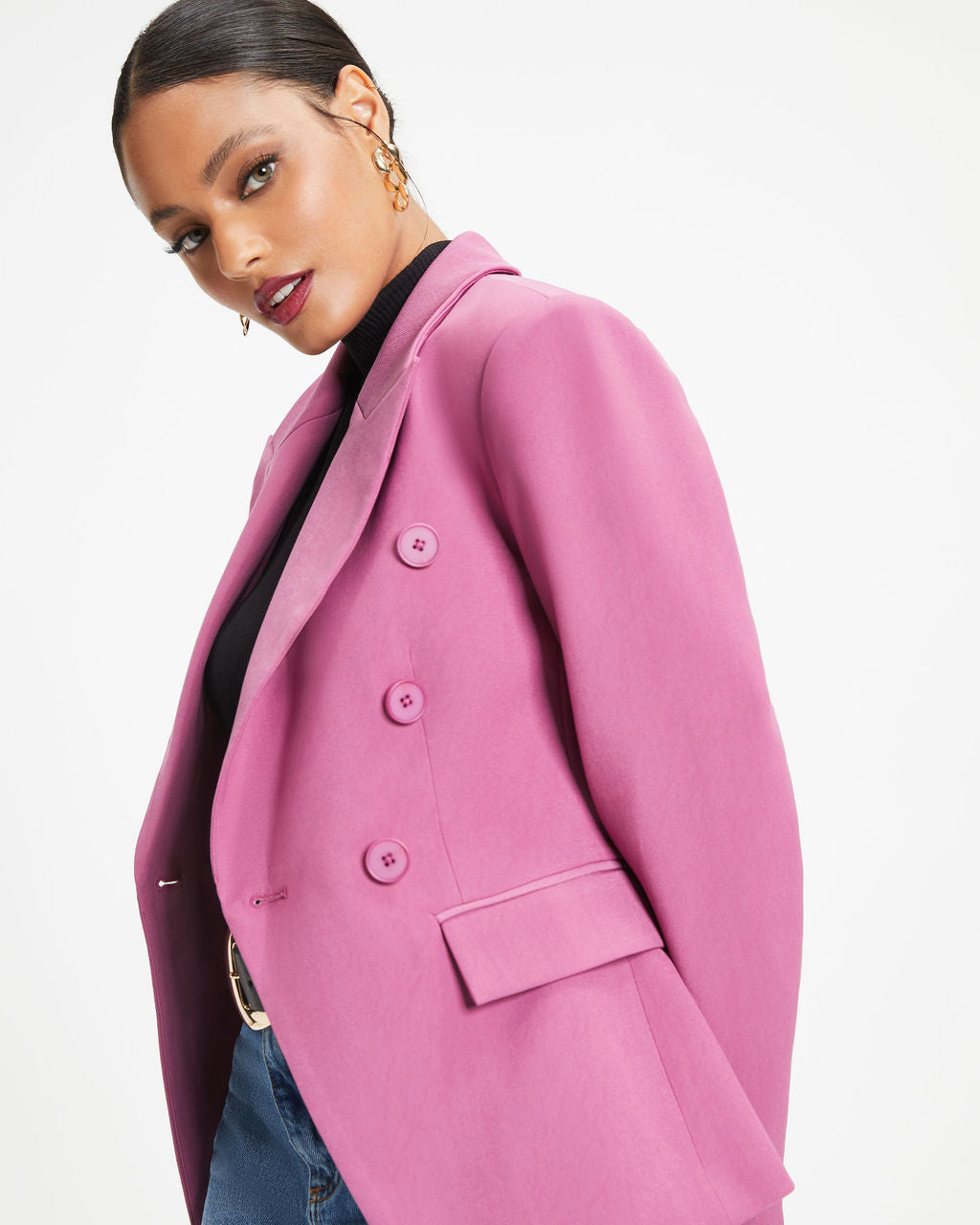 Must Be Baby Pocketed Blazer - Dusty Purple