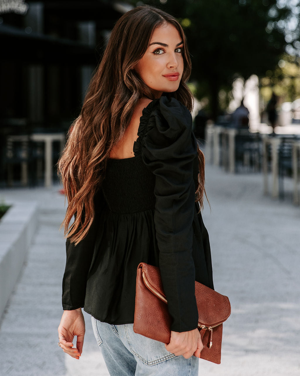 Your Royal Flyness Sweetheart Puff Sleeve Top - Black