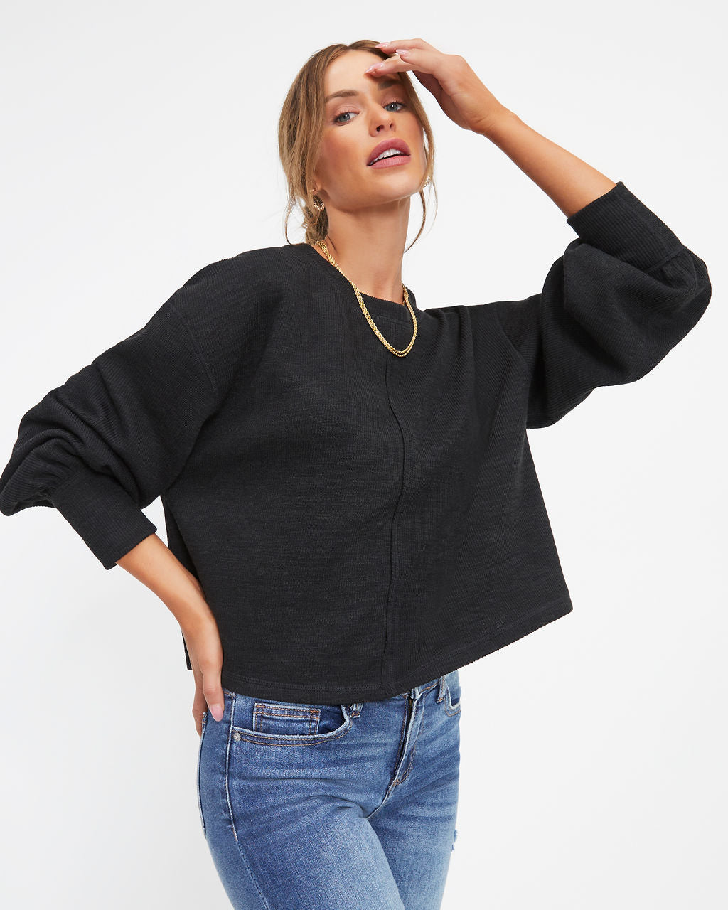 Marcela Knit Pullover Sweater - Black