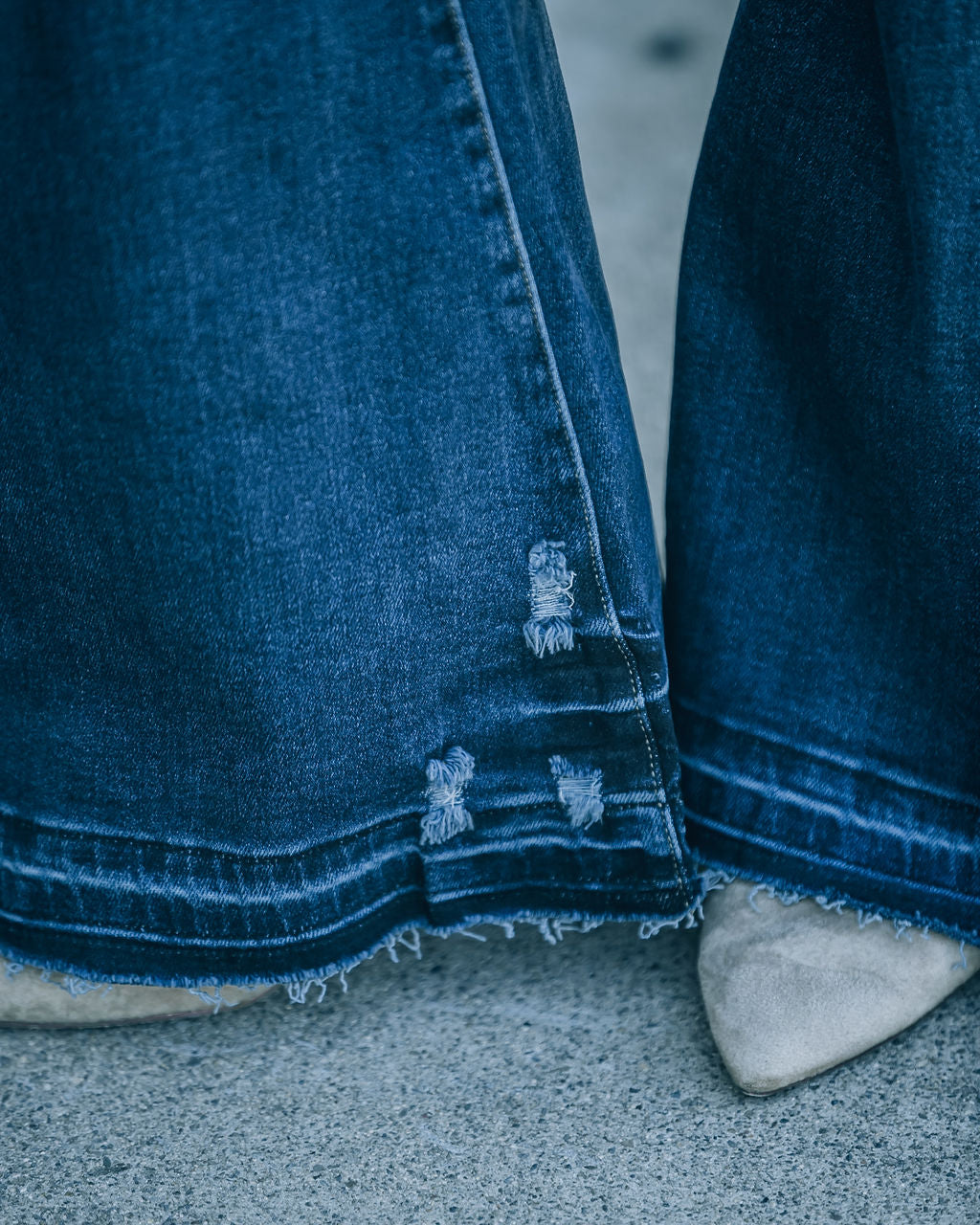 Marsha High Rise Frayed Bell Bottom Denim - FINAL SALE