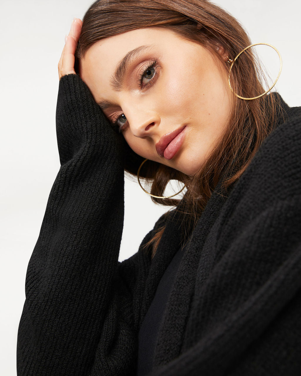 Lana Pocketed Duster Cardigan - Black