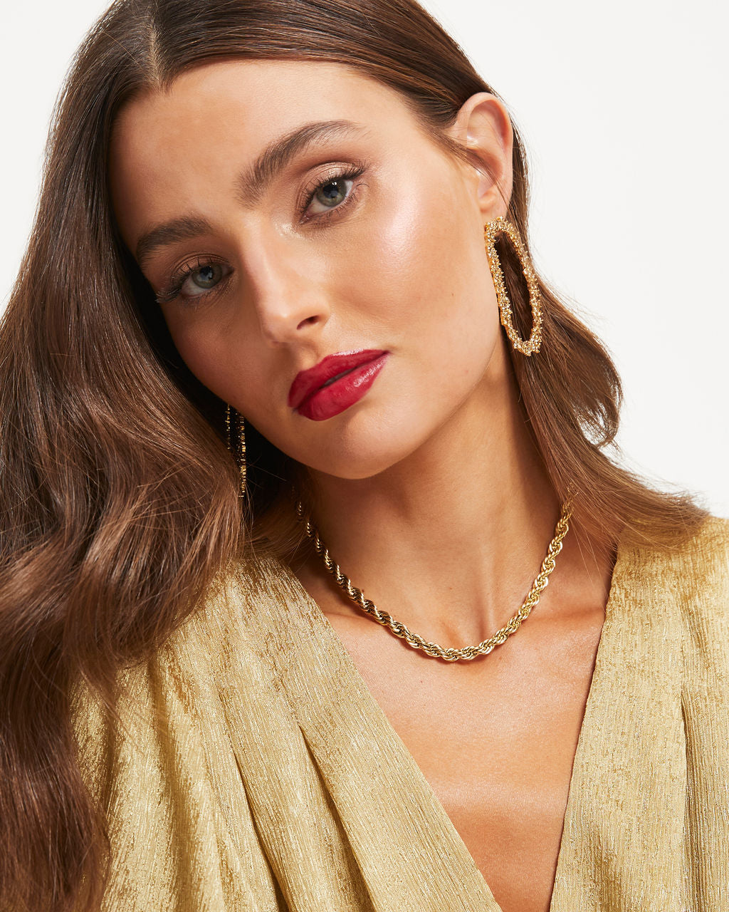 Havana Twisted Chain Choker Necklace - Gold