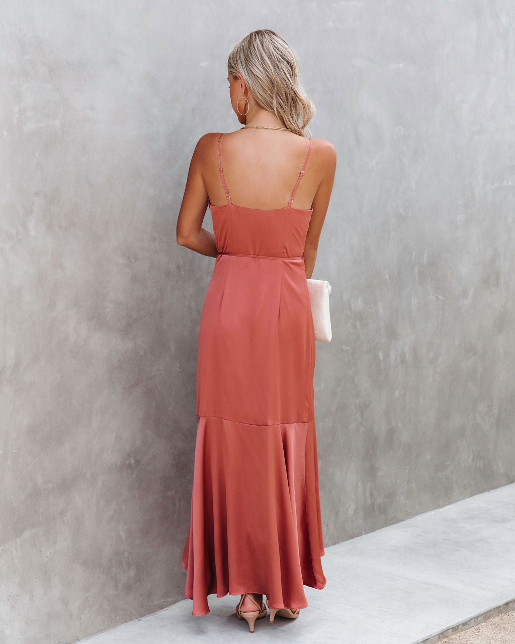 Undeniable Love Satin Ruffle Maxi Dress - Sienna - SALE
