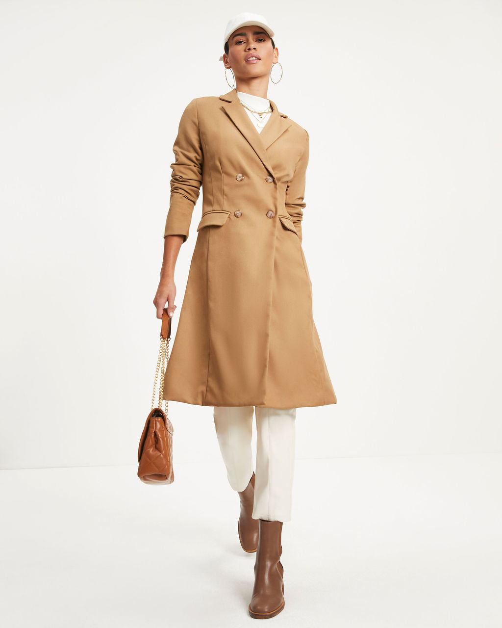 District Pocketed Coat - Camel