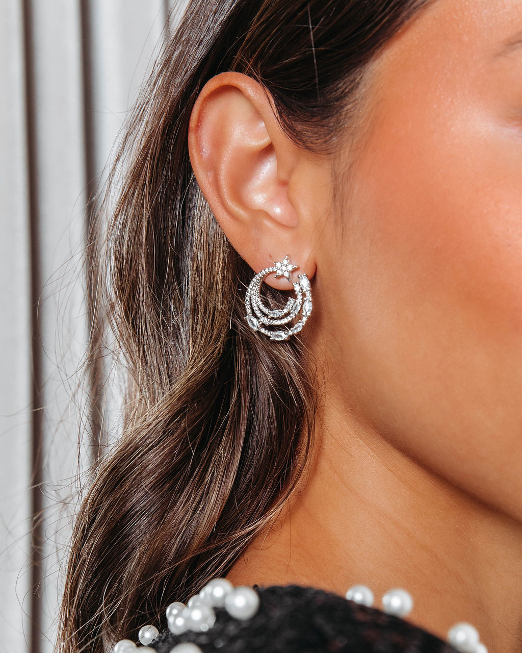 Shooting Star Hoops - Silver