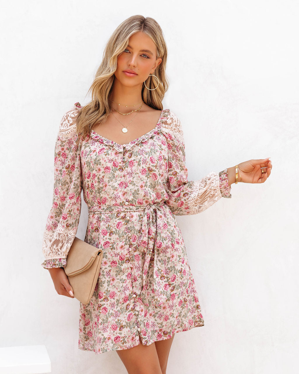 Letty Floral Lace Mini Dress - FINAL SALE