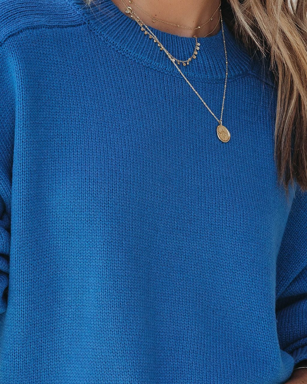 Cool Kind Knit Pullover Sweater - Cobalt