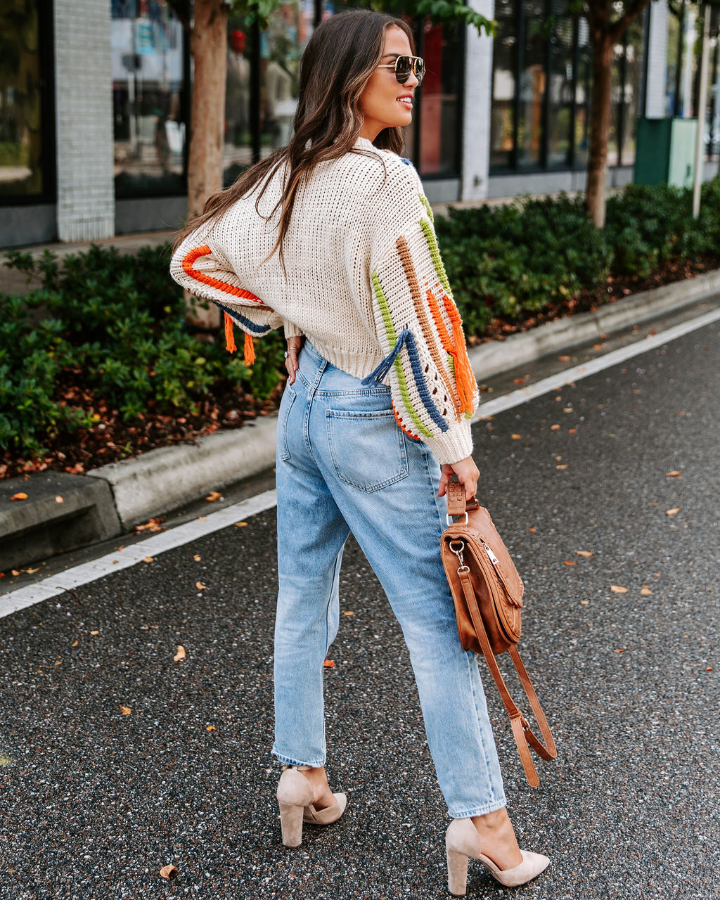5 Shades Of Autumn Knit Fringe Sweater