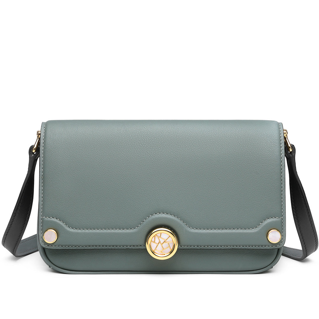 Handmade Blue SWIFT Leather Crossbody Gemini Saddle Bag