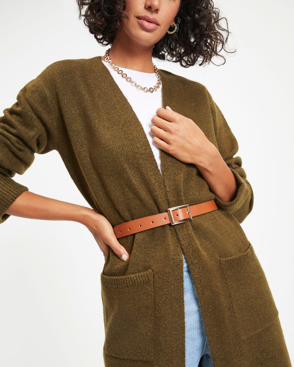 Oxford Gold Buckle Belt - Brown