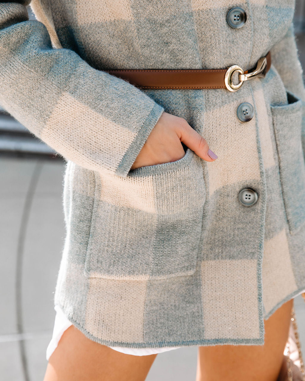 Tired Of Waiting Pocketed Plaid Cardigan