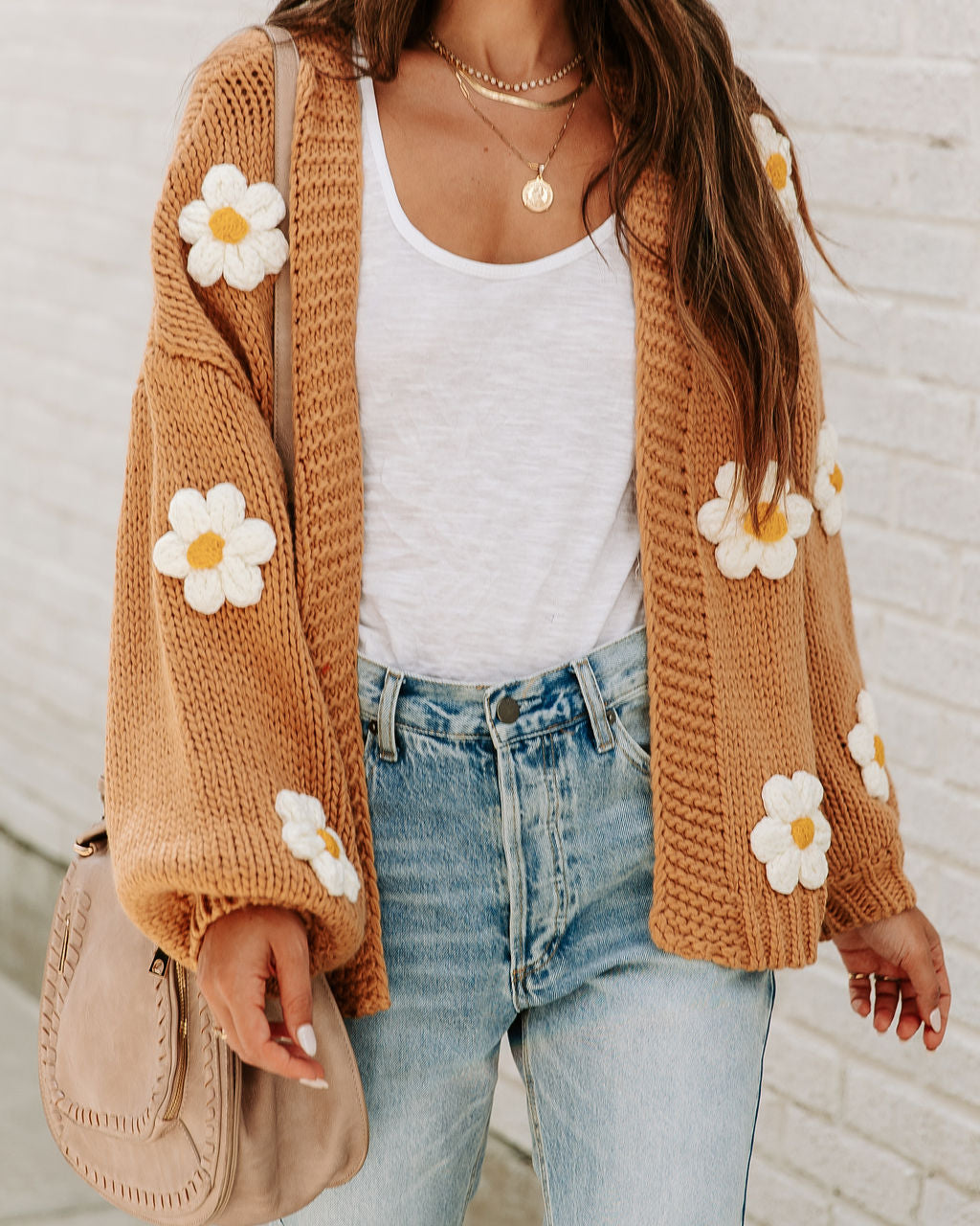 PREORDER - Fallen Daisy Oversized Knit Cardigan
