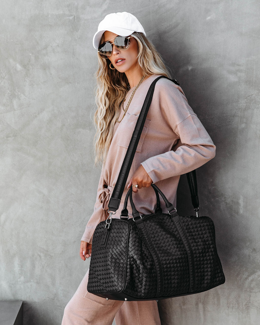 Extended Stay Woven Weekender Bag - Black - SALE