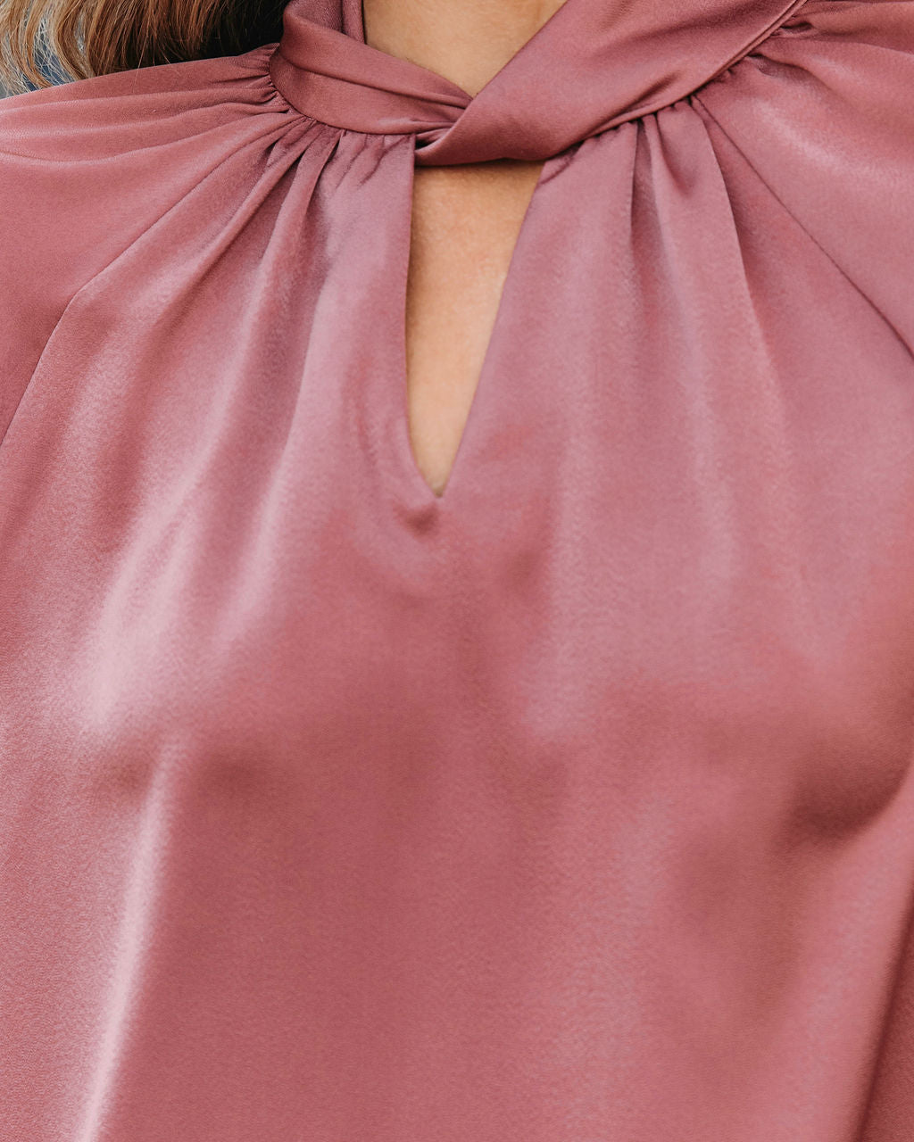 Overall Gratitude Satin Balloon Sleeve Top - Mocha