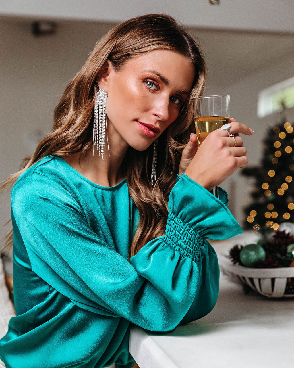 Bermuda Crystal Fringe Drop Earrings - Silver