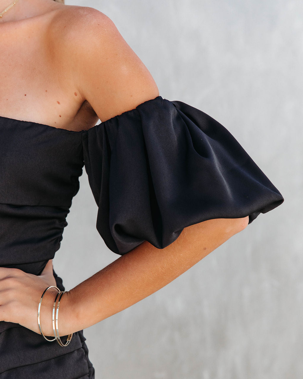 City Fashionista Off The Shoulder Mini Dress - Black