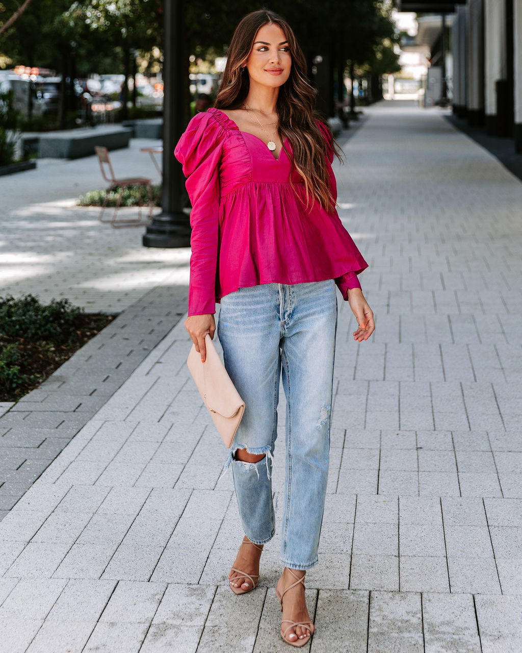 Your Royal Flyness Sweetheart Puff Sleeve Top - Berry - FINAL SALE