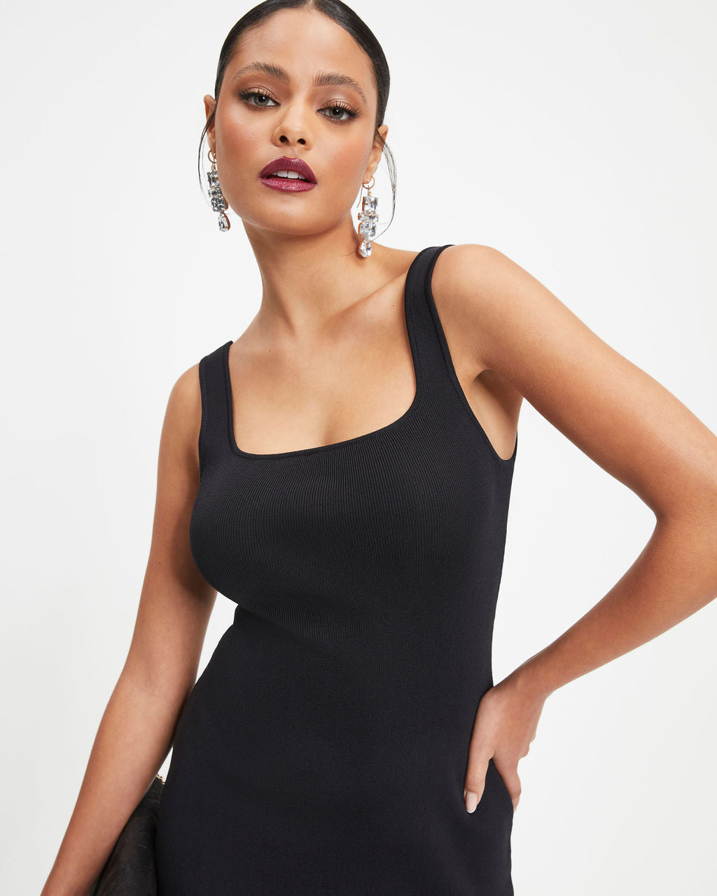 Never A Regular Knit Midi Dress - Black