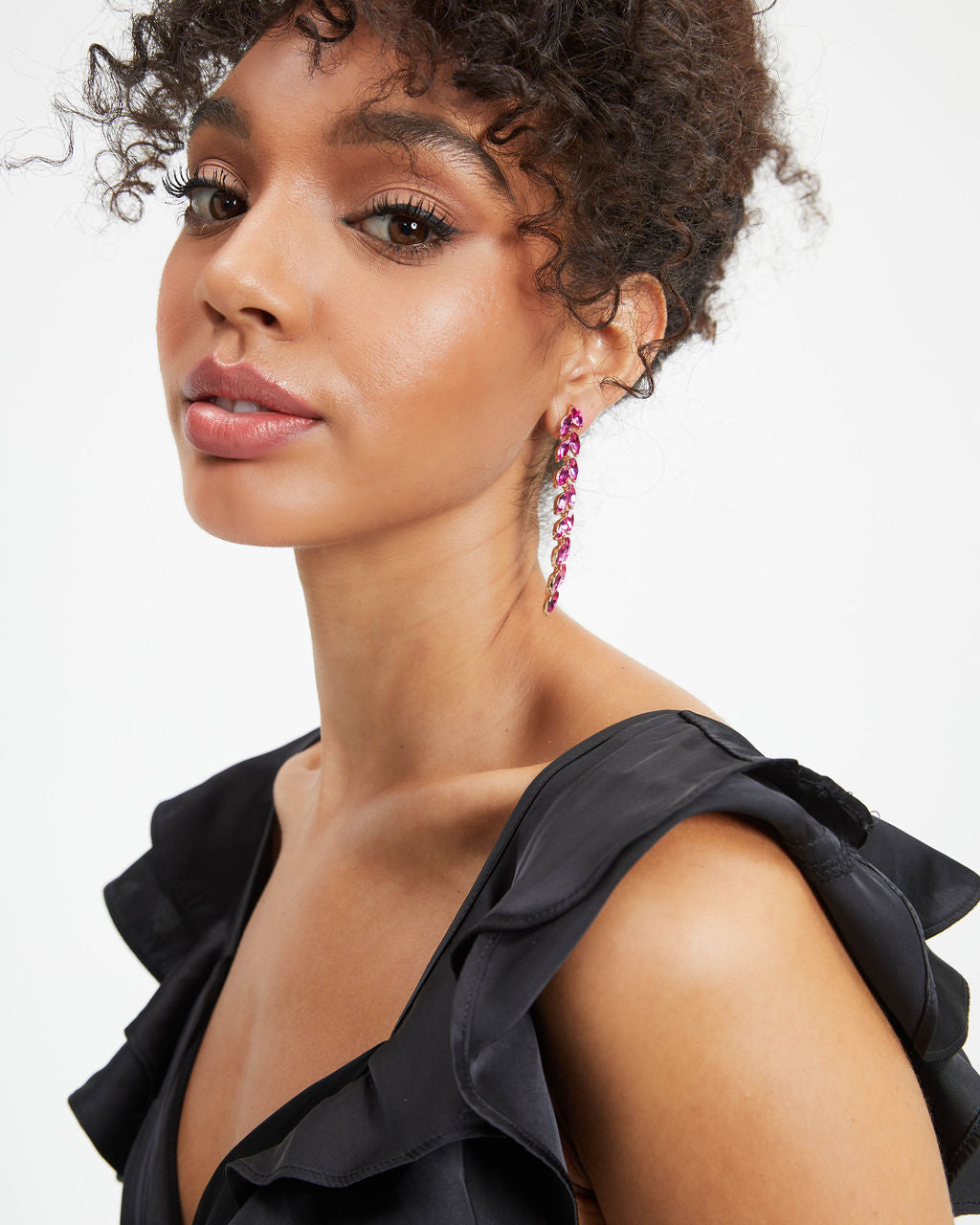 Andrea Drop Earrings - Fuchsia