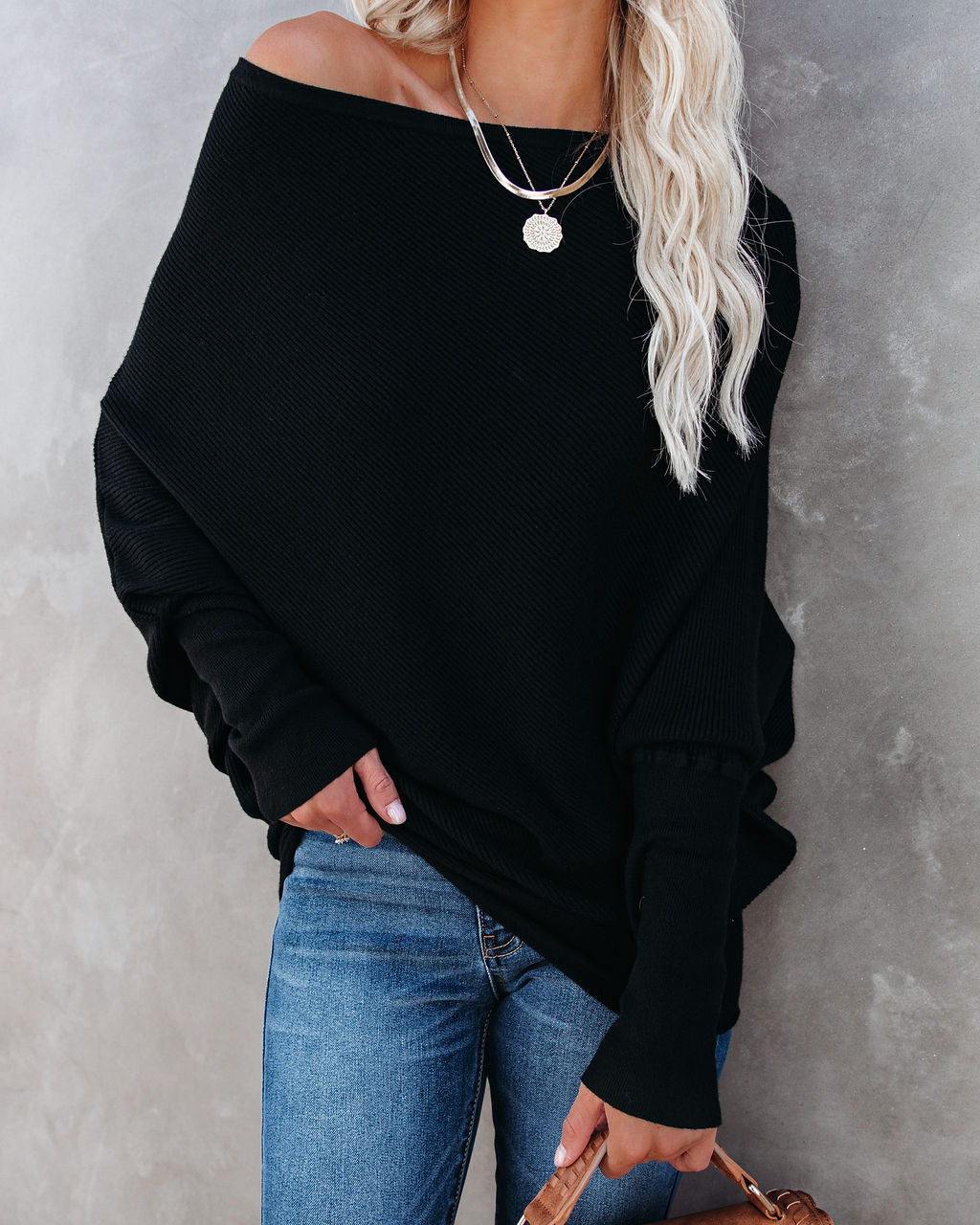 All That Ribbed Cashmere Blend Sweater - Black