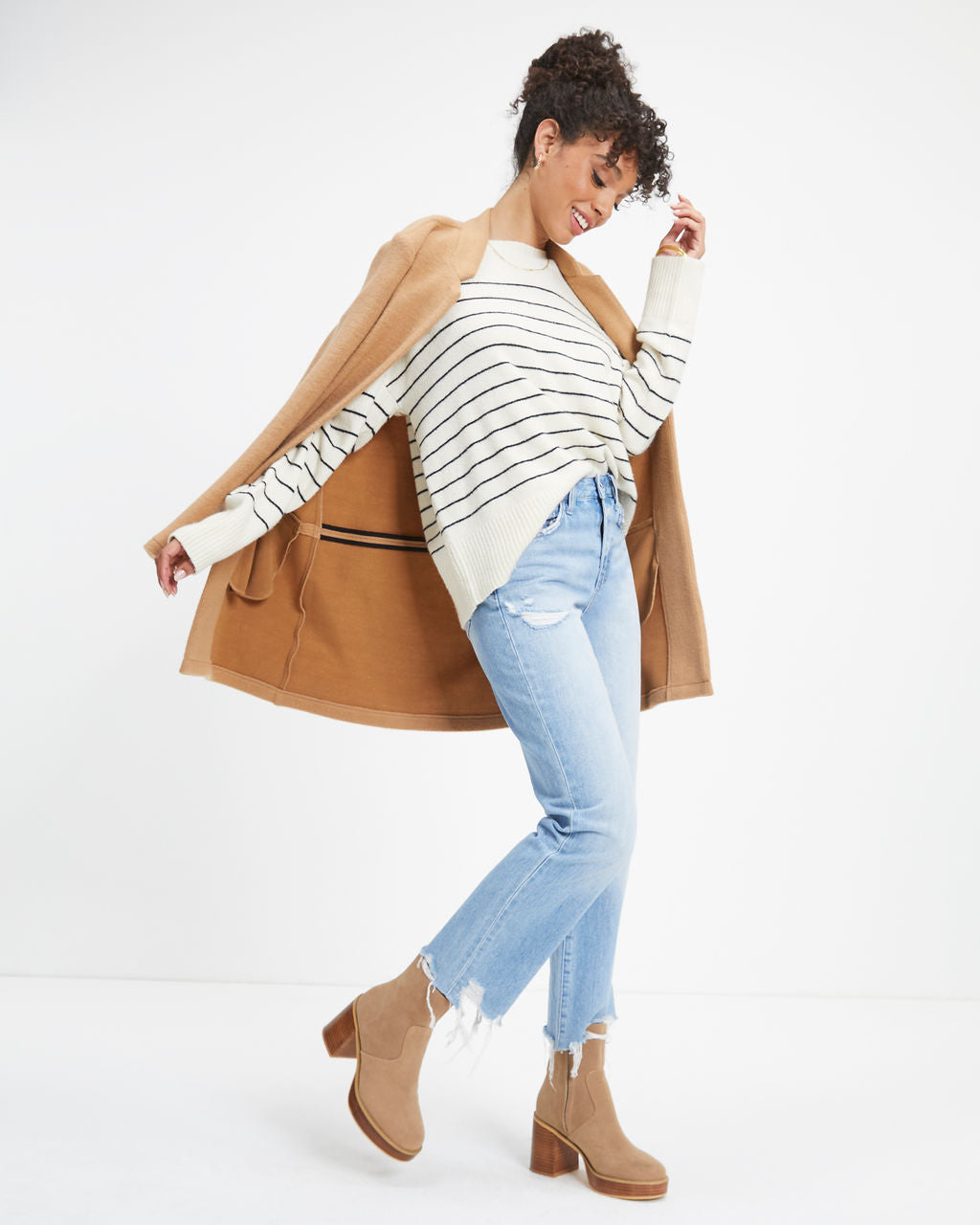 Harbor Autumn Coast Striped Knit Pullover Sweater