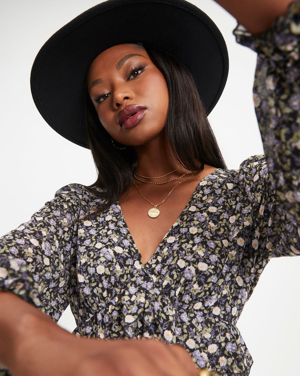 Giving Thanks Floral Ruffle Maxi Dress