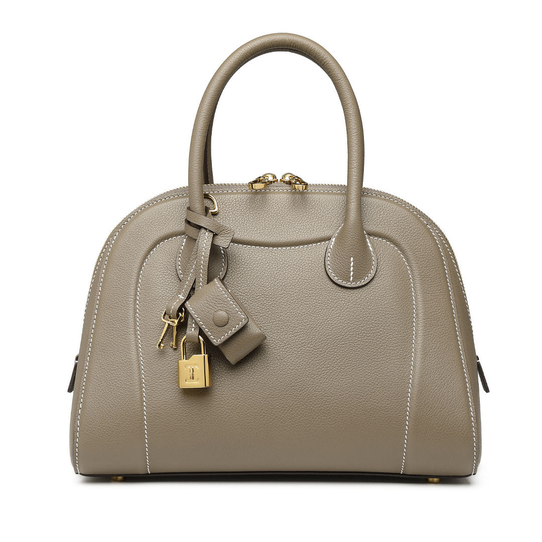 Handmade Etoupe EVE Leather Dome Shell Tote Bag